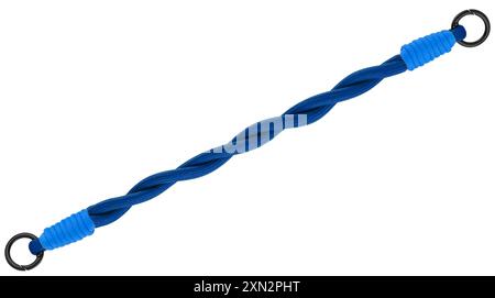 Rope phone keychain for keys on white background in insulation Stock Photo