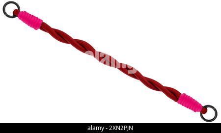 Rope phone keychain for keys on white background in insulation Stock Photo