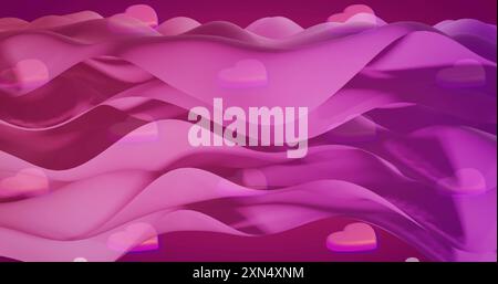 Image of pink layers waving over pink background Stock Photo