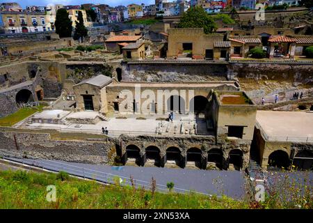 Ruins of the ancient Roman town of Herculaneum in Italy Stock Photo