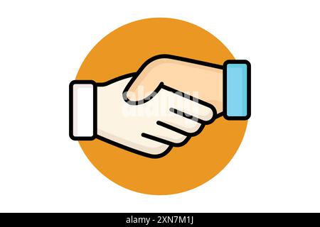 Collaboration icon. handshake icon. icon related to innovation. colored outline icon style. business elements vector illustration Stock Vector
