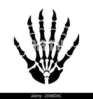 Vector hand drawn doodle black skeleton hand Stock Vector