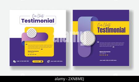 Customer review or feedback template for testimonials post design, Infographic, Quotes, blog template design for social media ads Stock Vector