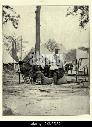 History of American Civil War, Mathew Brady in straw hat with General Ambrose Burnside, 1863, Vintage photograph Stock Photo