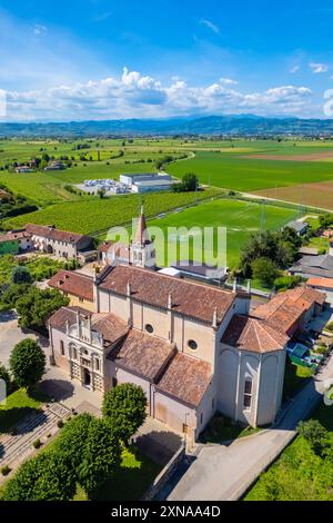 Aerial view of the sanctuary of Santa Maria dei Miracoli in Lonigo. Vicenza district, Veneto, Italy, Europe. Stock Photo