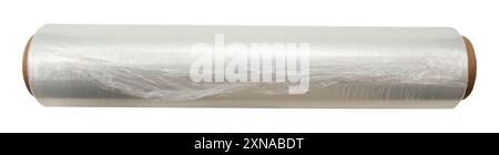 Roll of packaging polyethylene film on a white background. Packaging material Stock Photo