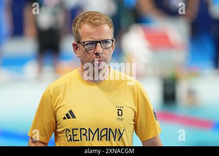 Paris, France. 31st July, 2024. Olympics, Paris 2024, Bernd Berkhahn, national swimming coach. Credit: Michael Kappeler/dpa/Alamy Live News Stock Photo