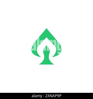 Spade Leaf Logo Nature Design. Spade Icon Stock Vector