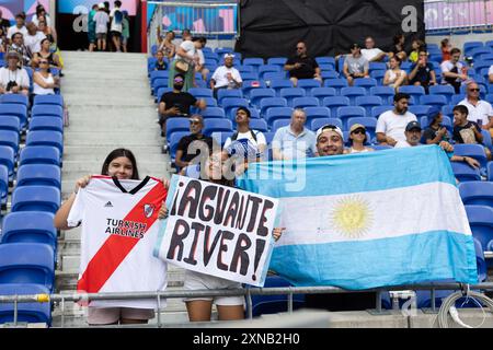 Lyon, France. 30th July, 2024. Lyon, France, July 30th 2024: Supporters of Argentina are seen before the Olympic Games Paris 2024 Men Group B football match between Ukraine and Argentina at Stade de Lyon in Lyon, France. (Ane Frosaker/SPP) Credit: SPP Sport Press Photo. /Alamy Live News Stock Photo