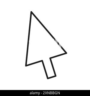 Arrow cursor icon. Simple outline vector. Black pointer illustration. Basic computer symbol. Stock Vector