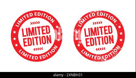 Limited edition circle red grunge rubber stamp isolated on white. vector illustration Stock Vector