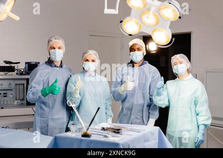 Group of doctors discussing patient cases around table. Stock Photo