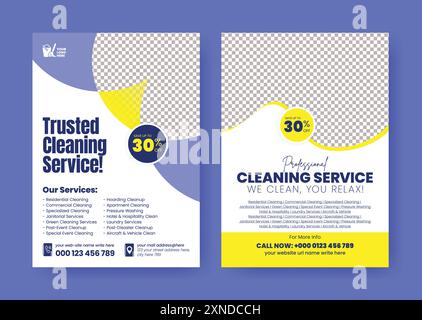 Cleaning Service flyer poster a4 size template, Disinfection cleaning services flyer, House cleaning service poster flyer template. Stock Vector