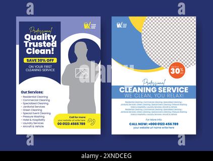 Cleaning Service flyer poster a4 size template, Disinfection cleaning services flyer, House cleaning service poster flyer template. Stock Vector