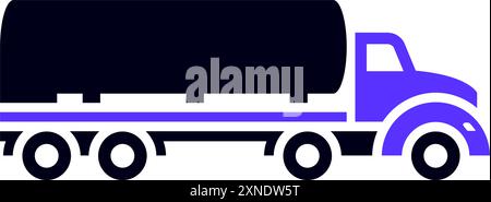 Tanker truck transport flat icon, side view Stock Vector