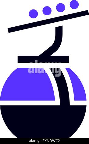 Ski lift transport flat icon Stock Vector