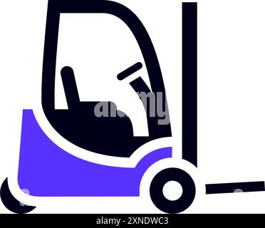 Forklift truck transport flat icon, side view Stock Vector