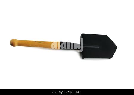 Black sapper blade. Close-up. Isolated on white background. Stock Photo
