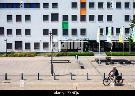 Neerpelt, Limburg, Belgium - July 10, 2024 - Contemporary facade of the Wico secundary school Stock Photo