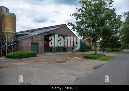 Neerpelt, Limburg, Belgium - July 10, 2024 - Staples of a cattle holding farmhouse Stock Photo