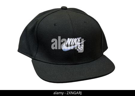 Nike SB black baseball cap isolated on white background Stock Photo