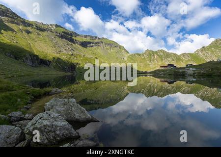 mountain landscape at Balea lac, Romania Stock Photo