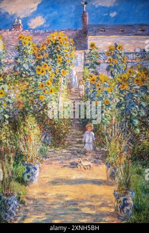 painting by Claude Monet called The Artist's Garden at Vetheuil painted in 1881 Stock Photo