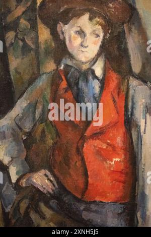 painting by Paul Cezanne called Boy in a Red Waistcoat, painted 1888-1890 Stock Photo