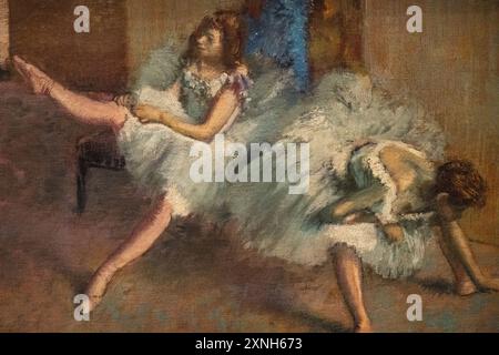 painting by Edgar Degas called Before the Ballet, painted in 1890/1892 Stock Photo