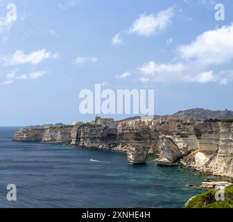 Bonifacio cliffs old town, Corsica France Stock Photo