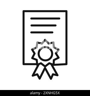Course completion certificate icon linear vector graphics sign or symbol set for web app ui Stock Vector