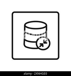 Shrink database icon linear vector graphics sign or symbol set for web app ui Stock Vector