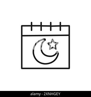 Ramadan Calendar Icon linear vector graphics sign or symbol set for web app ui Stock Vector
