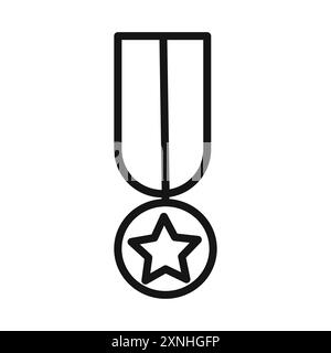 Military Rank icon linear vector graphics sign or symbol set for web app ui Stock Vector
