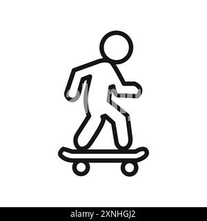 skateboarding icon linear vector graphics sign or symbol set for web app ui Stock Vector