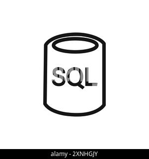 SQL server icon linear vector graphics sign or symbol set for web app ...