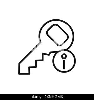 key information icon linear vector graphics sign or symbol set for web app ui Stock Vector