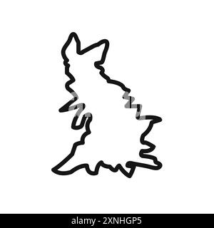 United Kingdom map icon linear vector graphics sign or symbol set for web app ui Stock Vector