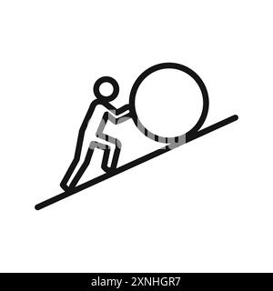 Uphill icon linear vector graphics sign or symbol set for web app ui Stock Vector