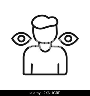 Paranoia icon linear vector graphics sign or symbol set for web app ui Stock Vector