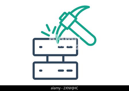 Data mining icon. icon related to discover. line icon style. data analytics elements vector illustration Stock Vector