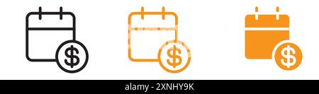 Annuity due icon web design logo set collection in flat vector Stock Vector