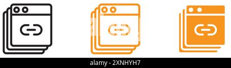 Backlink icon web design logo set collection in flat vector Stock Vector