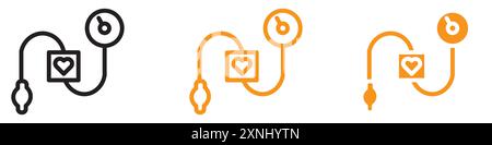 Blood pressure icon web design logo set collection in flat vector Stock Vector