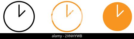 Clock icon web design logo set collection in flat vector Stock Vector