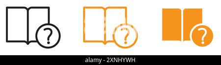 book with question mark icon web design logo set collection in flat vector Stock Vector