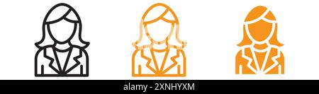 Business women icon web design logo set collection in flat vector Stock Vector