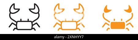 Crabs icon web design logo set collection in flat vector Stock Vector