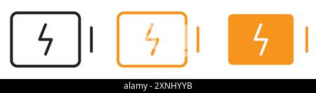 Charging battery icon web design logo set collection in flat vector Stock Vector