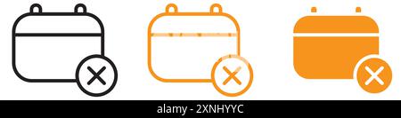 Cancel event icon web design logo set collection in flat vector Stock Vector